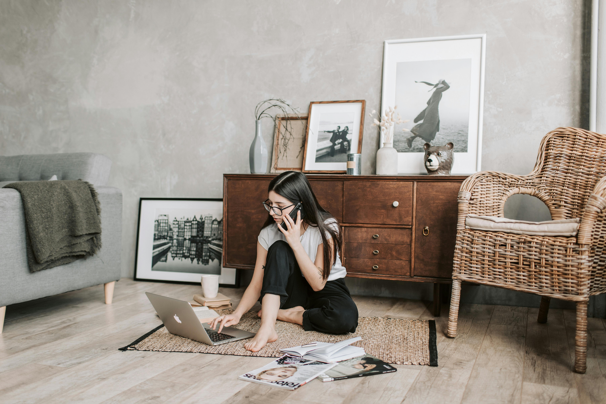 young woman working young woman working